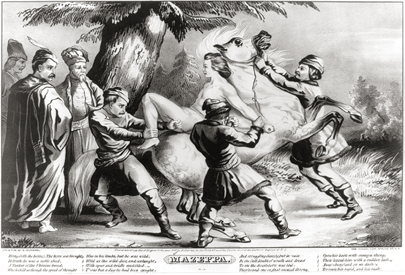 artwork currier and ives illustration, ivan mazeppa's fate lord byron, horse poetry, equine poetry, Li Robbins, horse literature, poems about horses, equestrian culture, horse art and writing, Canadian horse industry, horse behaviour themes, equine emotion, horse and human connection, cowboy poetry, famous horse poems, equine storytelling, horse symbolism, neuropoetry Stephen Peters, horses in literature