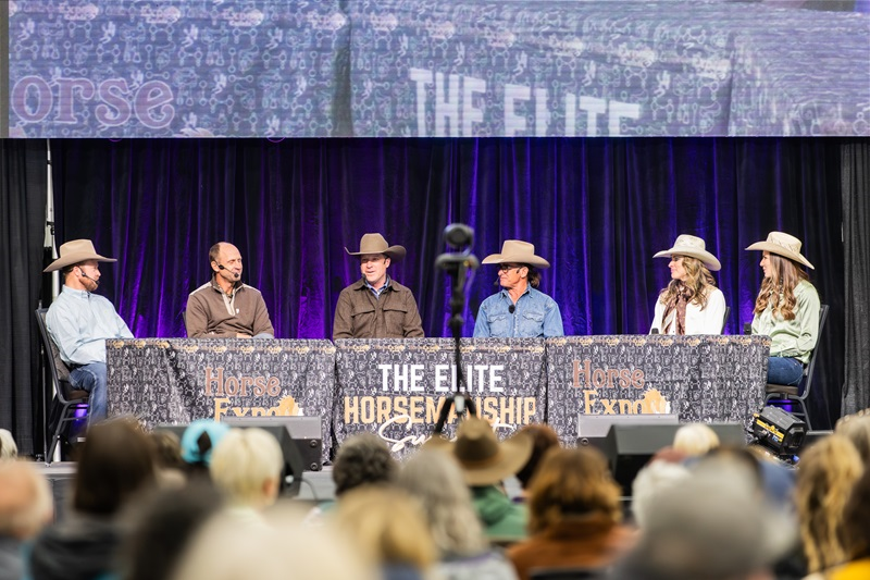 Horse Expo Canada, Josh Nichol, Tik Maynard, Jonathan Field, Warwick Schiller, host Elisha Bradburn, and host Kylie Bartel. Elite Horsemanship Summit, horse training clinic, Canadian horse industry
