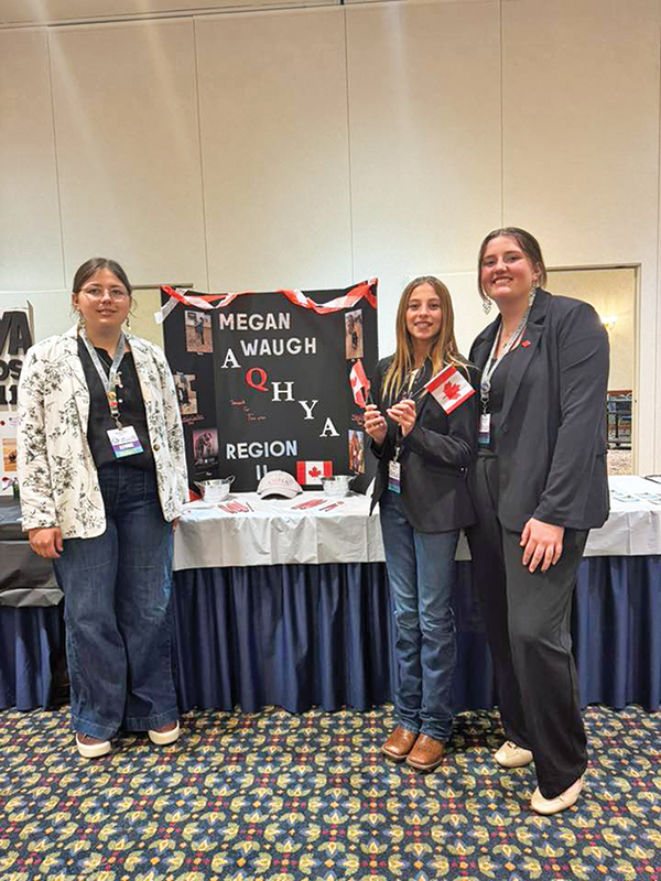 American Quarter Horse Youth Association (AQHYA) Youth Excellence Seminar (YES) in Amarillo, American Quarter Horse Association (AQHA) International Travel Grant Program, Reese Stone, Megan Waugh, and Briella Schroeder