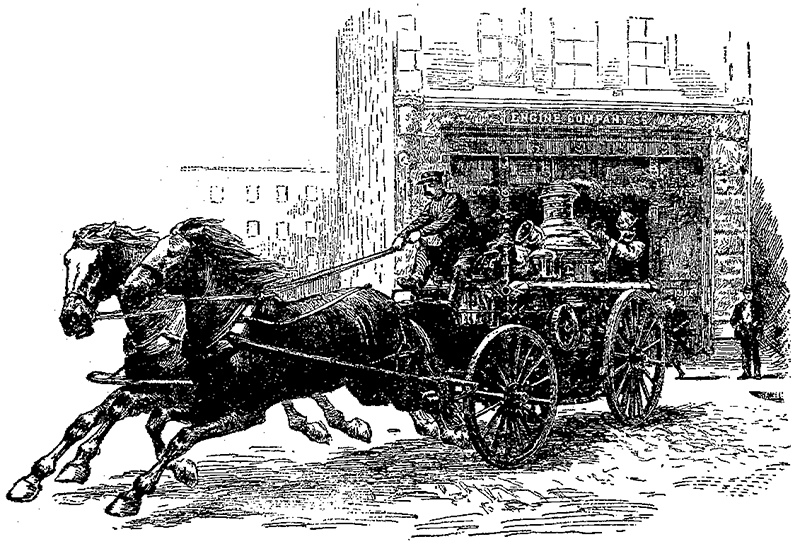 horses in canadian history, fire horses, horses used for fire trucks horse drawn fire engine