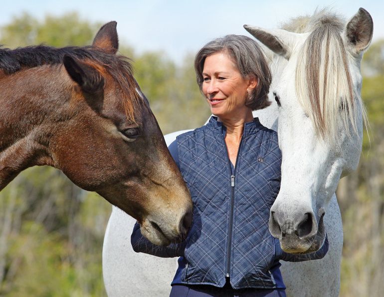 Karen Rohlf riding bitless, dressage naturally karen rohlf, grand prix dressage competitor trainers, interview with Karen Rohlf, riding dressage without bit, natural horsemanship dressage