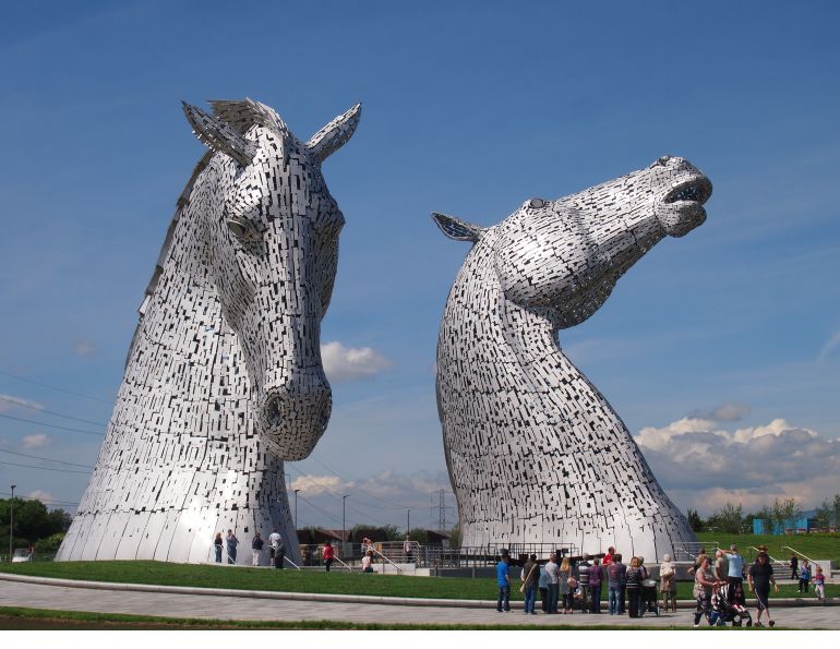 kelpie mythological water horse scotland, margaret evans, equine sculptures